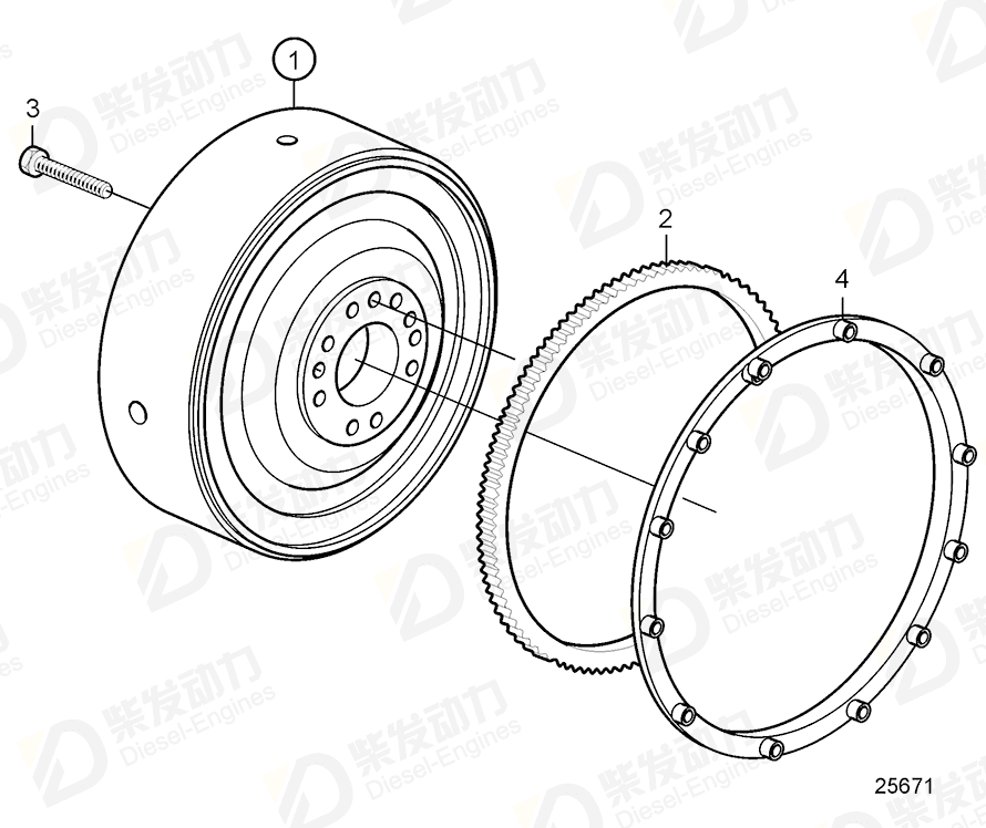 VOLVO Spacer sleeve 21670155 Drawing